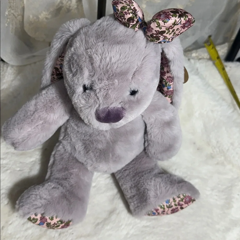 Snuggle bunny lavender with floral bow stuffy